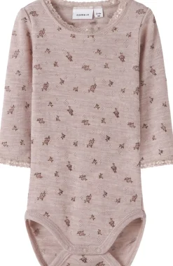 Børn Name It Bodies>NBFWANG WOOL NEEDLE LS BODY NOOS