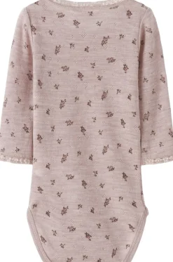 Børn Name It Bodies>NBFWANG WOOL NEEDLE LS BODY NOOS