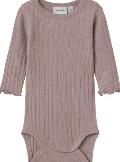 Børn Name It Bodies>NBFWOSSA WO/SI RIB LS BODY