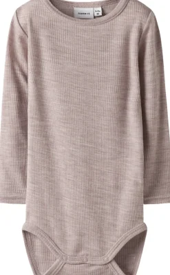 Børn Name It Bodies>NBNWAX WOOL RIB LS BODY NOOS