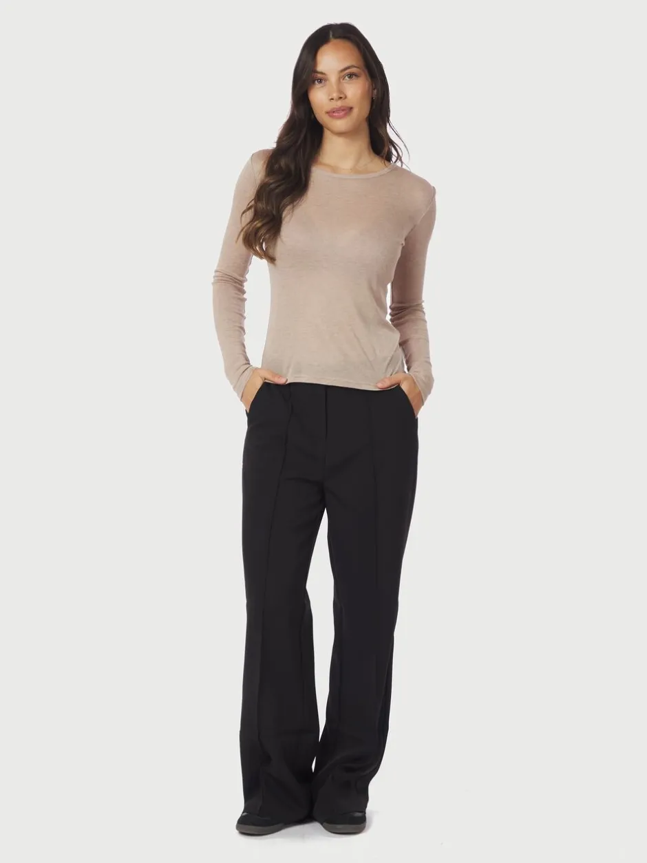 Nella Fine Rib Blouse Dame T-Shirts & Toppe