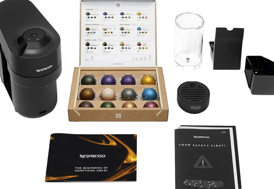 Nespresso Kaffe & Te>Vertuo Pop coffee machine fraDeLonghi, Liquorice Bl