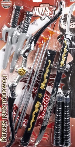 Børn Legetøj Rolleleg & Musik>NINJASÆT SVÆRD/BUE 9 DELE