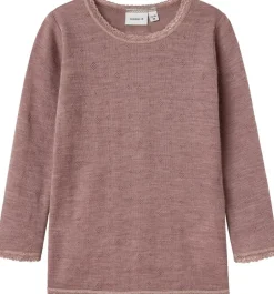 Børn Name It Overdele>NMFWANG WOOL NEEDLE LS TOP SOLID NO
