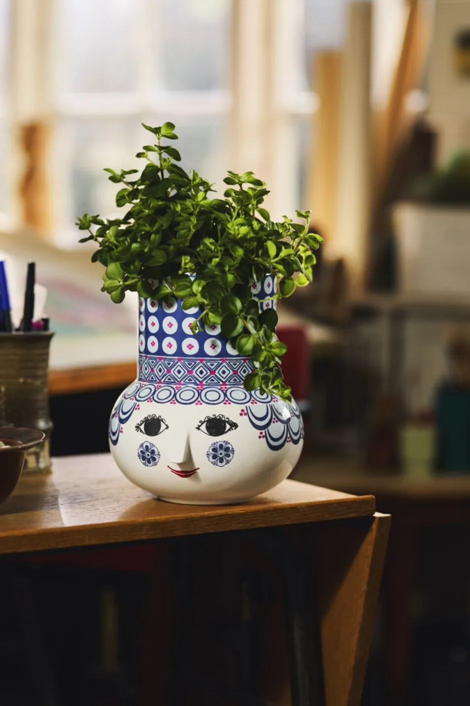 Hot Olga Vase H20 cm blå Vaser & Urtepotteskjulere