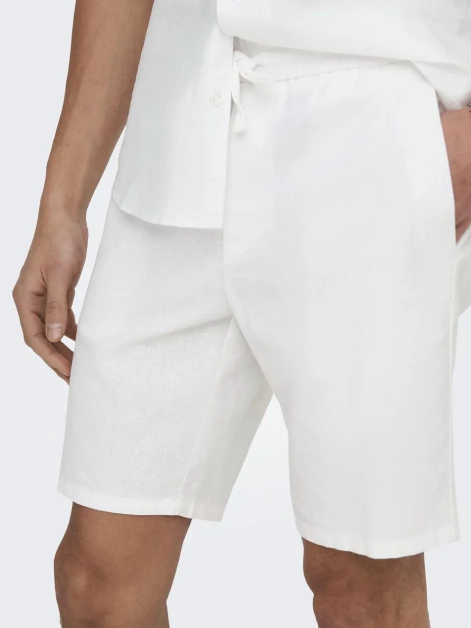 Only & Sons Shorts>ONSLINUS 0007 COT LIN SHORTS NOOS