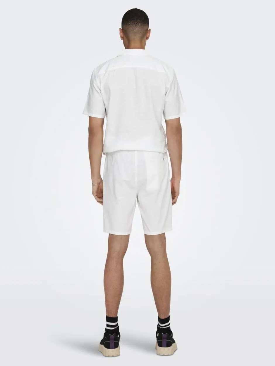 Only & Sons Shorts>ONSLINUS 0007 COT LIN SHORTS NOOS