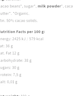 O'Payo Milk 50 %, Nicaragua, Organic-Friis-Holm Hot