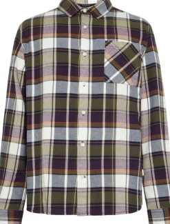 Knowledge Cotton Apparel Skjorter>Organic Cotton Checked Flannel Shirt GOTS