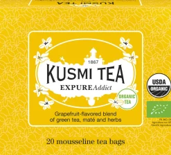 Kusmi Tea Te>Organic Expure Addict - Box of 20 mousseline tea bags - 40g