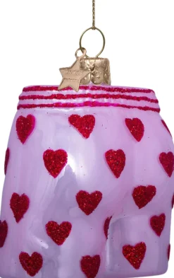 Ornament glas lyserøde boxershorts H7,5cm-Vondels Sale