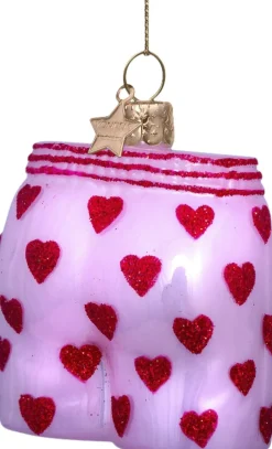 Ornament glas lyserøde boxershorts H7,5cm-Vondels Sale