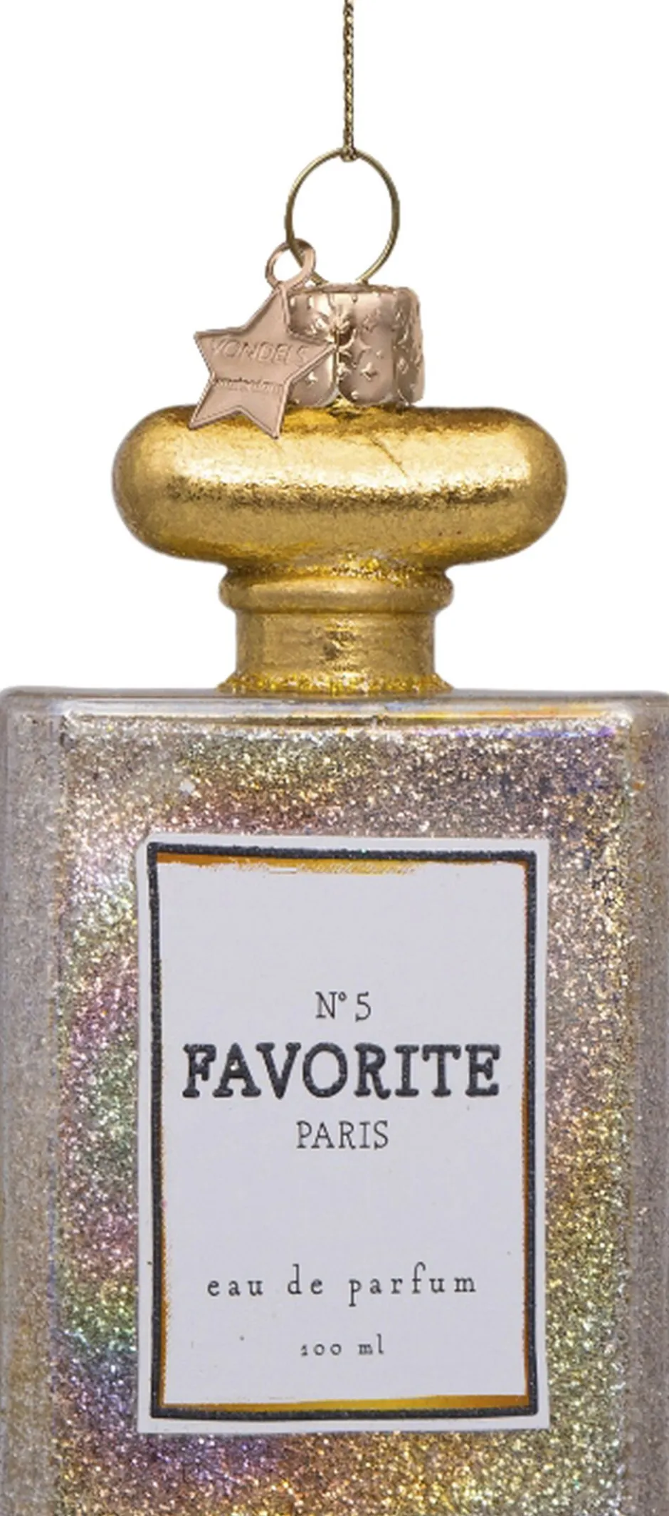 Vondels Juletræspynt>Ornament glas parfume transparent