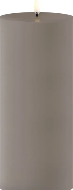 Clearance Outdoor LED pillar candle, Sandstone, 8,4x20 cm Elektriske Julelys