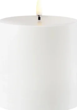 Outdoor LED pillar candle, White, 8,4x10 cm-Uyuni Hot