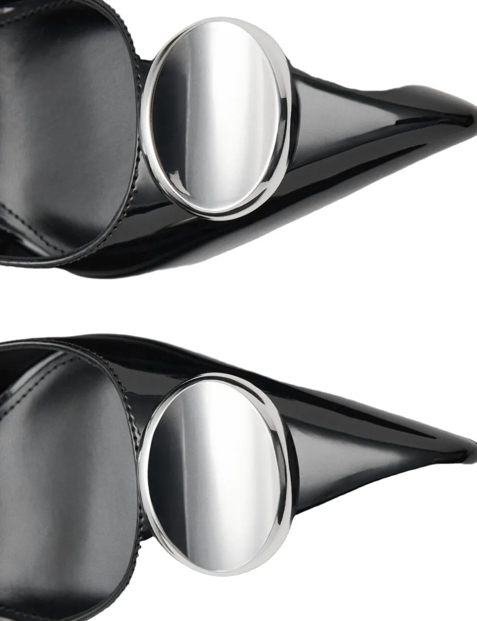 Dame MANGO Snøresko>Patent leather high-heeled shoes wi