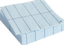 Hay Tilbehør Til Bordet>Pattern Napkins-Set of 20 Cocktail-Light blue and blue grid