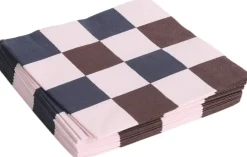 Pattern Napkins-Set of 20 Dinner-Light pink, bordeaux and black M chec-Hay New