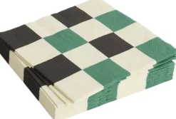 Pattern Napkins-Set of 20 Lunch-Off-white, green and black M check Tilbehør Til Bordet
