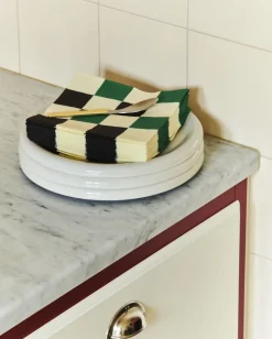 Pattern Napkins-Set of 20 Lunch-Off-white, green and black M check Tilbehør Til Bordet