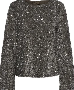 Dame Pieces T-Shirts & Toppe>PCKAM LS DEEP BACK BOW TOP BC