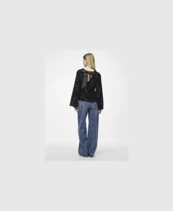 New PCKAM LS DEEP BACK BOW TOP BC Dame T-Shirts & Toppe