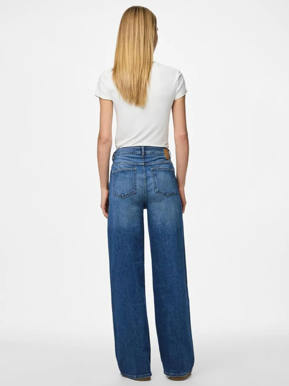Clearance PCSILKE MW WIDE JEANS MB NOOS Dame Jeans