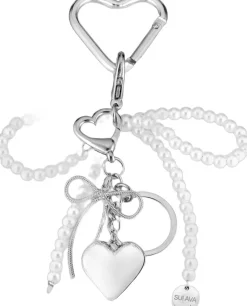 Hot Pearly Bow Bag Charm Dame Nøgleringe