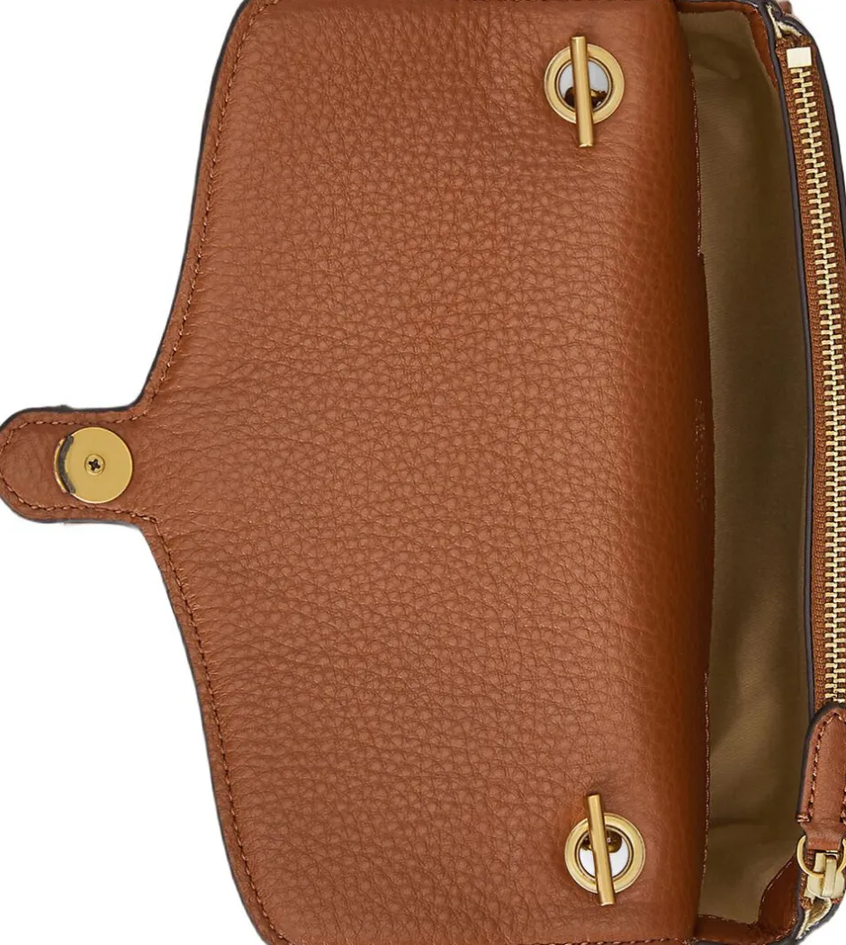 Hot Pebbled Leather Bradley Crossbody Wallet Dame Crossbody Tasker