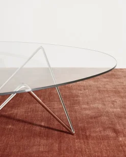 Outlet Pedrera Coffee Table Base: Chrome, Top: Transparent Glass Møbler
