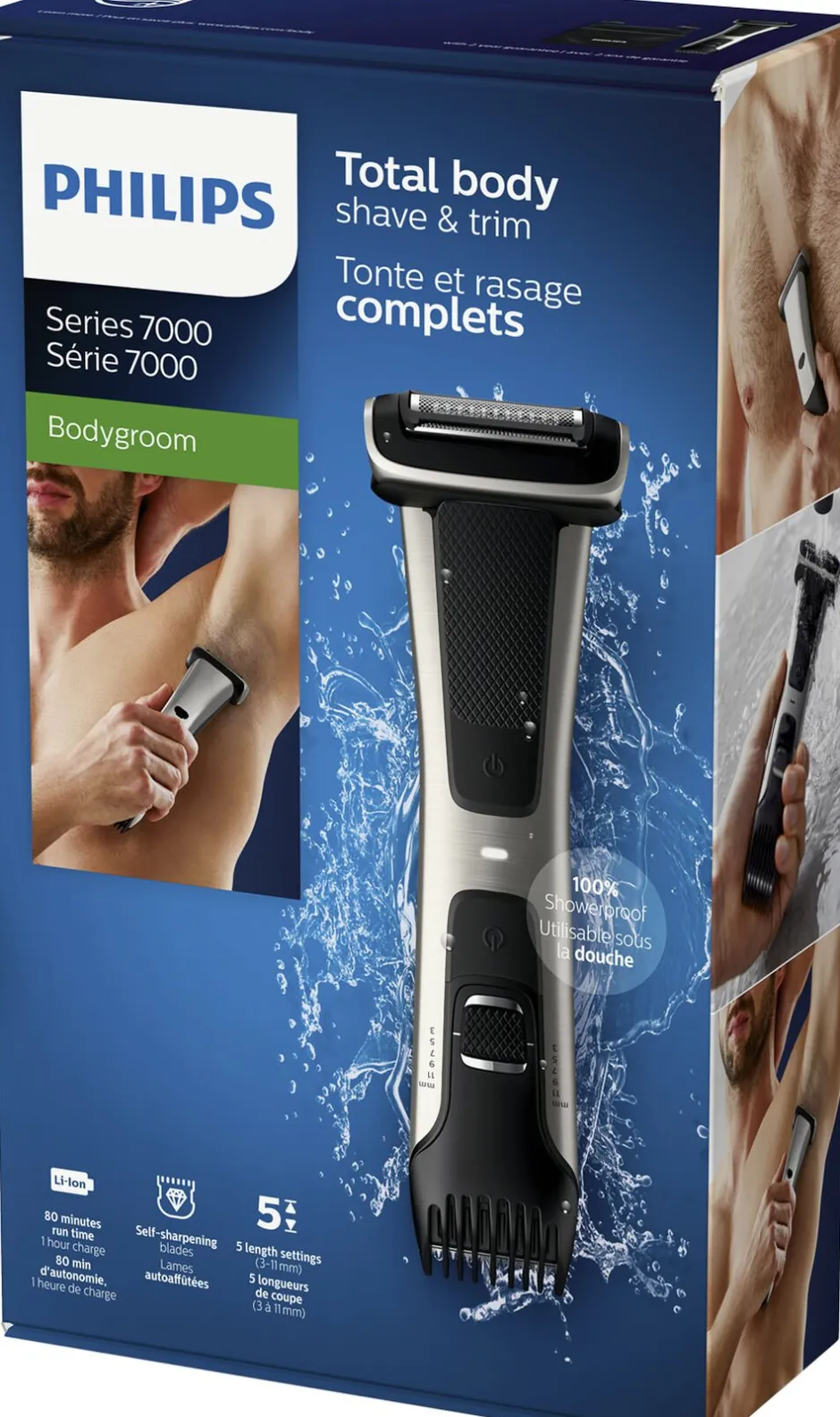 Philips Barbering|Barbering>Bodygroom Series 7000 Trimmer til lyske og krop, tåler vand