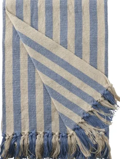 AU Maison Plaider>Plaid, Stribet-Lys Royal/Natur, 130x180 cm