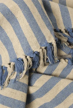 AU Maison Plaider>Plaid, Stribet-Lys Royal/Natur, 130x180 cm