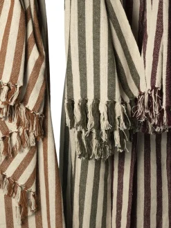 AU Maison Plaider>Plaid, Stribet-Maroon/Natur, 130x180 cm