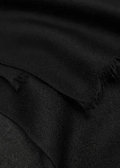 Sale Plain scarf with frayed ends Dame Andet