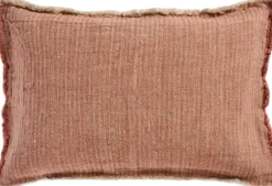 Best Pude natur/malva vævede striber, 4 sider Puder