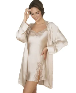 Best Pure Silk - Slip w. lace Dame Chemiser & Underkjoler