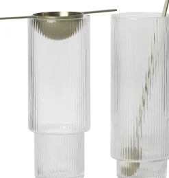 Clearance Ripple Long Drink Glasses - Set of 4 - Clear Glas