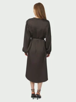 Rolana Heavy Sateen Dress-Neo Noir Clearance