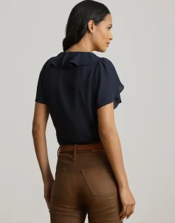Dame Lauren Ralph Lauren Bluser & Skjorter>Ruffle-Trim Georgette Blouse