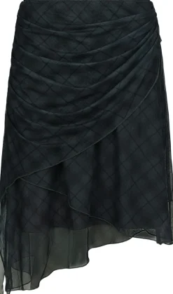 Saffron Check Mesh Skirt-Neo Noir Sale