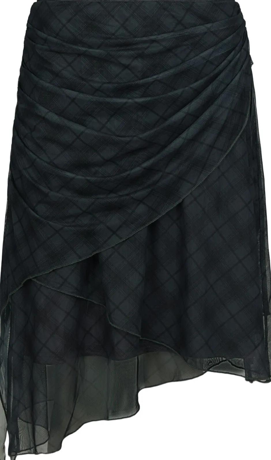 Saffron Check Mesh Skirt-Neo Noir Sale