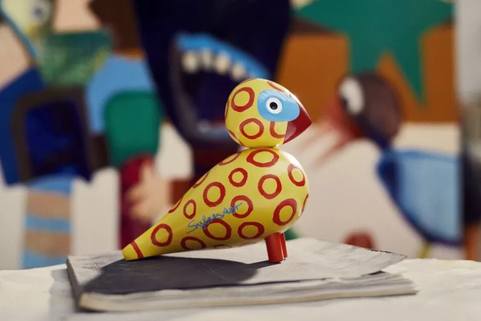 Kay Bojesen Figurer & Skulpturer>Sangfugl x Leif Sylvester 2025 H15. 5 cm blue eyes