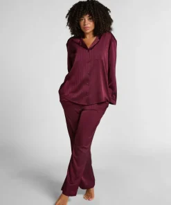 Clearance Satin Pinstripe Trousers Dame Nattøj