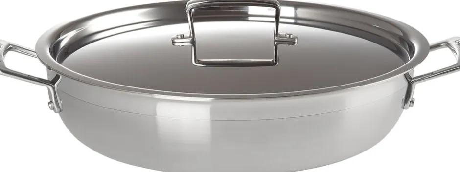 Sautergryde m/ låg 3-ply rustfrit stål-Le Creuset New