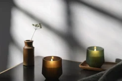 Scented wax glass candle, Serenity, Green, 8,5x9,5 cm *-Uyuni Outlet