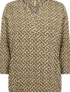 Dame soyaconcept Bluser & Skjorter>SC-FELICITY AOP 519 Bluse Oliven