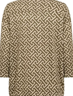 Dame soyaconcept Bluser & Skjorter>SC-FELICITY AOP 519 Bluse Oliven