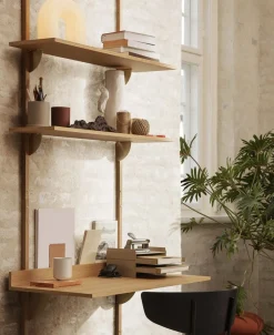 Sector Shelf T/W - Oak - Brass-Ferm Living