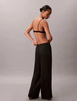 Dame Calvin Klein Nattøj>SENSUAL SATIN LOGO PANT
